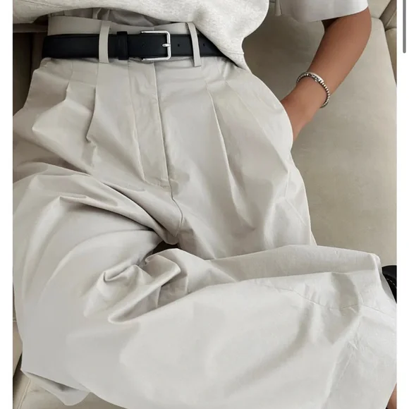 The Frankie Shop Jayden wide pants in taupe size XL - Picture 3 of 5